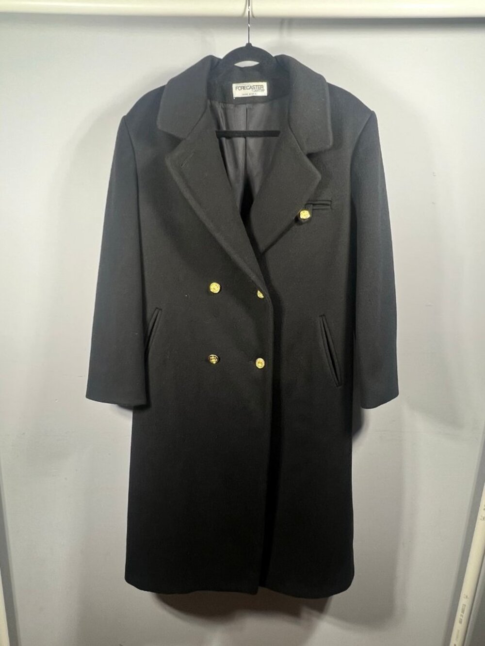 Vintage Forecaster of Boston Coat Womens Wool Overcoat 14 Gold Buttons USA